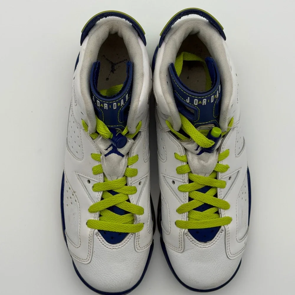 Jordan 6 Retro Fierce Green‎ Seahawk White Blue Green 543390-108 6.5Y 8W NB